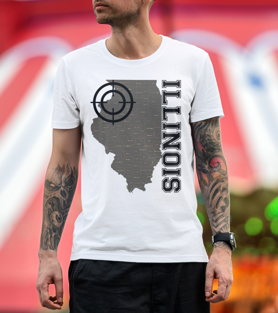 Illinois Maps Vintage Target Classic Fun T-Shirt