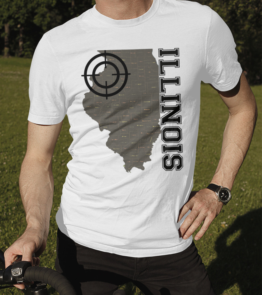 Illinois Maps Vintage Target Classic Fun T-Shirt