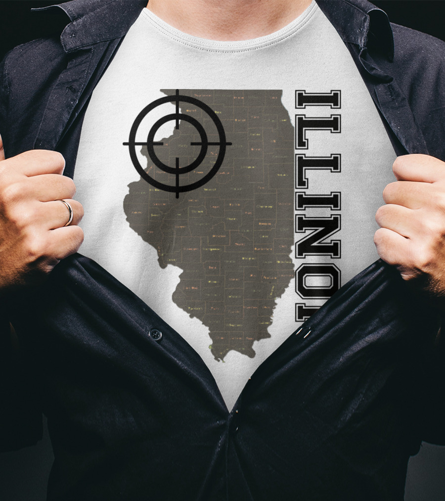 Illinois Maps Vintage Target Classic Fun T-Shirt