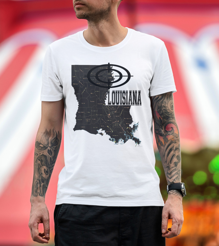 Louisiana Map Overlay Urban Classic T-Shirt