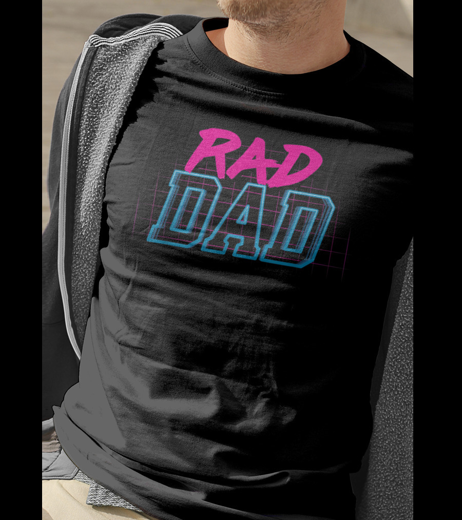 Rad Dad Retro 1980s Neon Vibes T-Shirt
