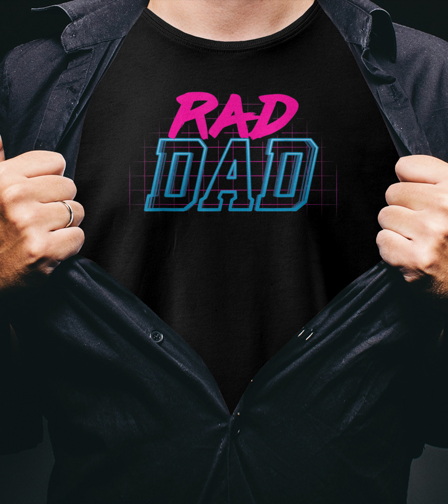 Rad Dad Retro 1980s Neon Vibes T-Shirt