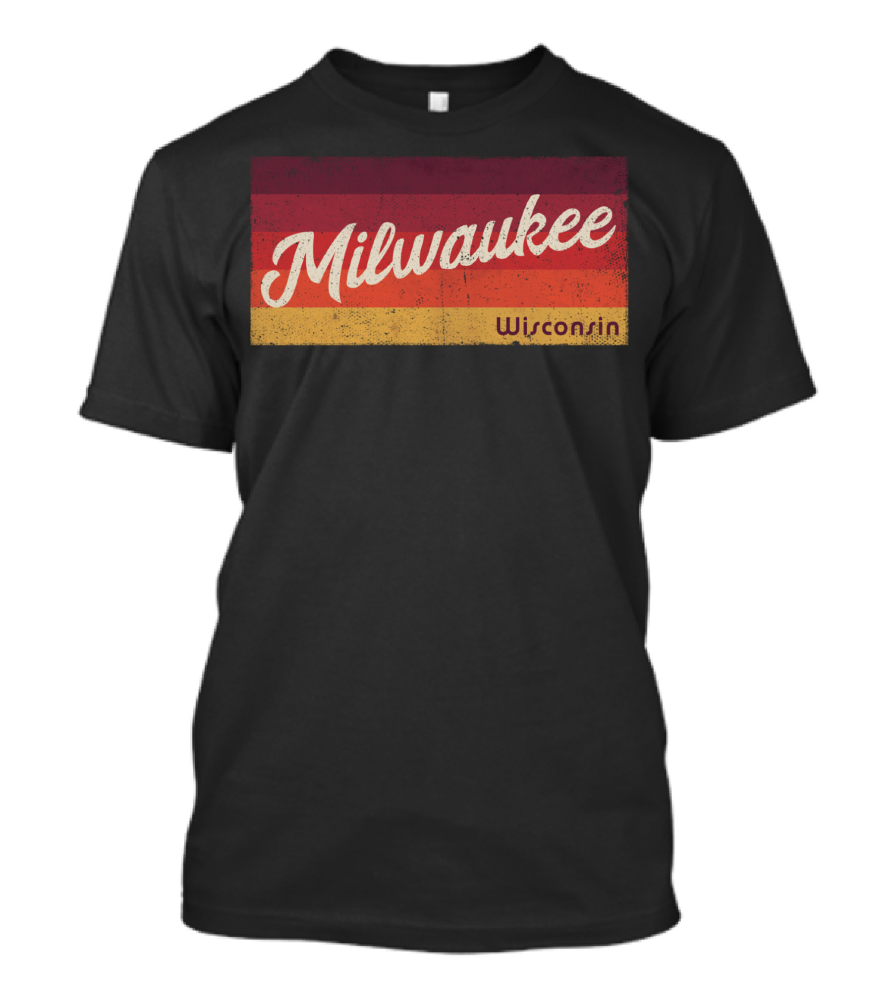 Milwaukee Wisconsin Vintage Retro Stripes T-Shirt