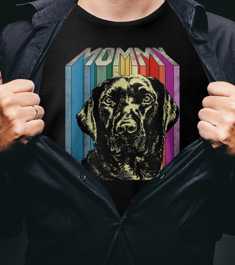 Mommy Labrador Colorful Retro T-Shirt
