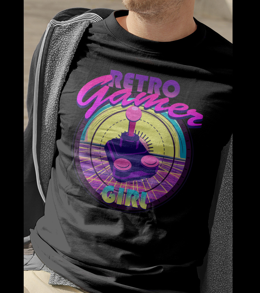 Retro Gamer Girl Classic Video Games Joystick Vintage Joystick T-Shirt