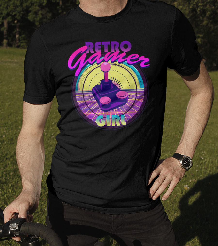 Retro Gamer Girl Classic Video Games Joystick Vintage Joystick T-Shirt