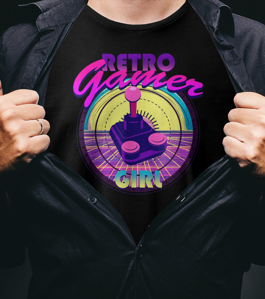 Retro Gamer Girl Classic Video Games Joystick Vintage Joystick T-Shirt