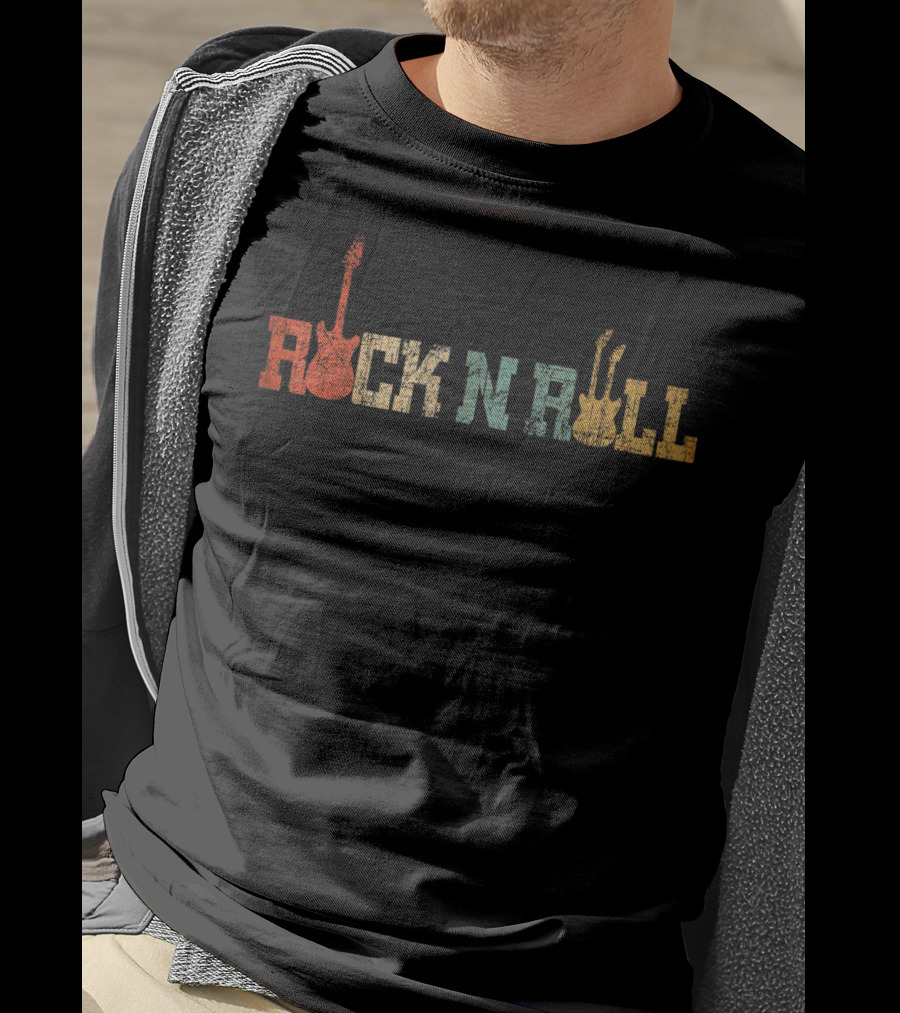Retro Vintage Rock N Roll Guitar Music Lover T-Shirt