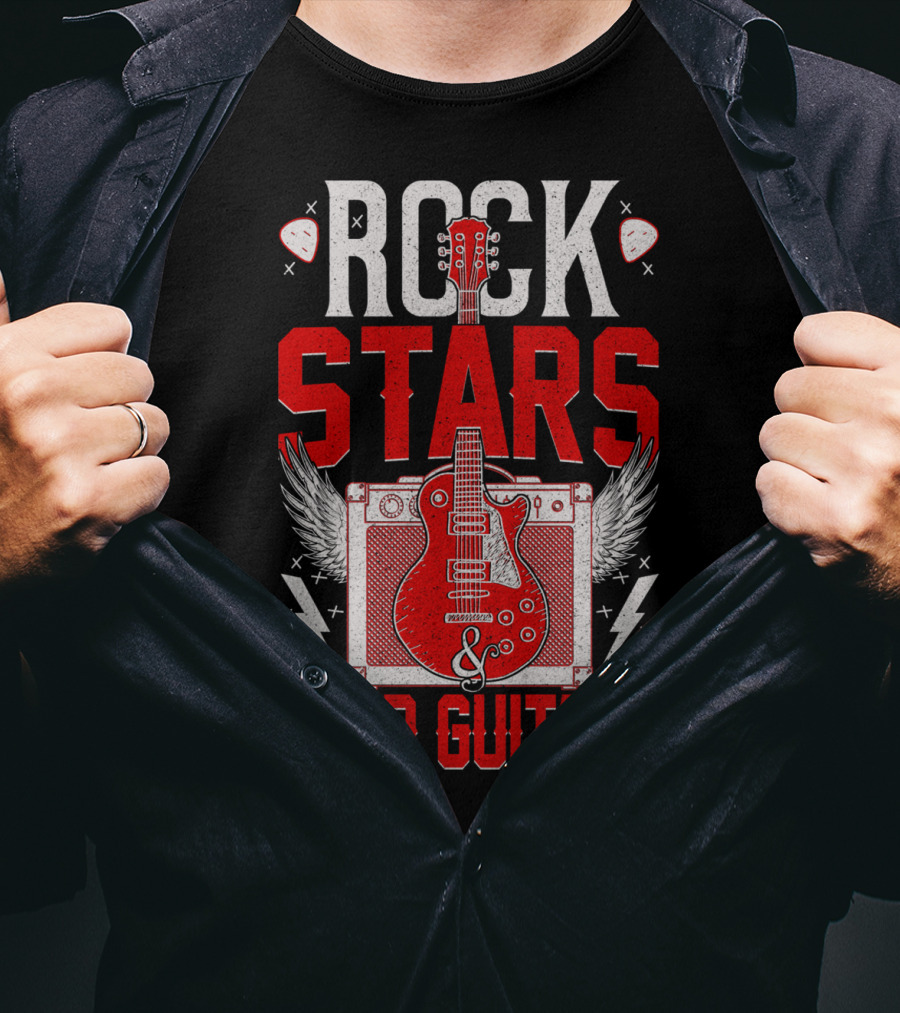 Rock Stars Loud Guitars Vintage Amplifier And Wings T-Shirt