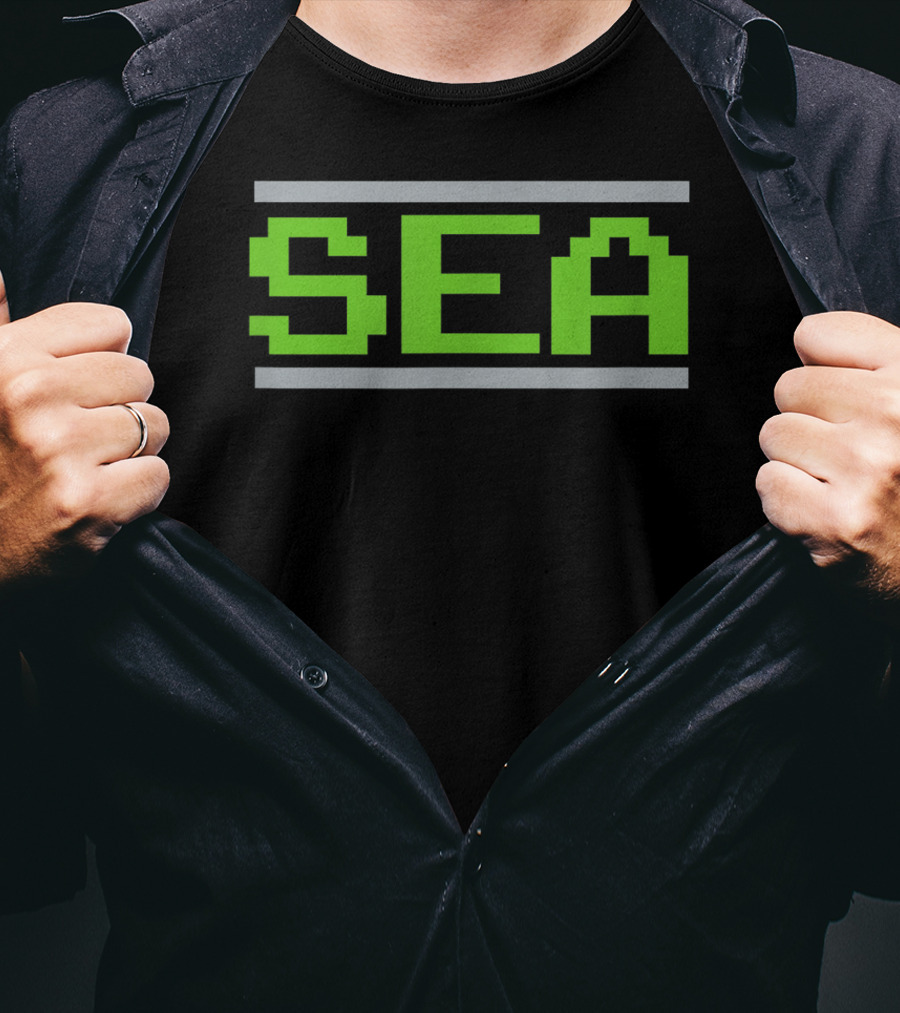 Seattle Football Classic Sea Video Game Font T-Shirt