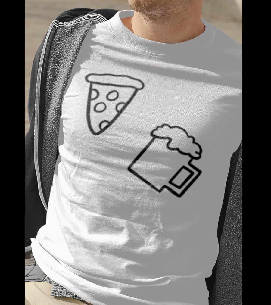 Simple Best Casual Beer And Pizza Icons T-Shirt