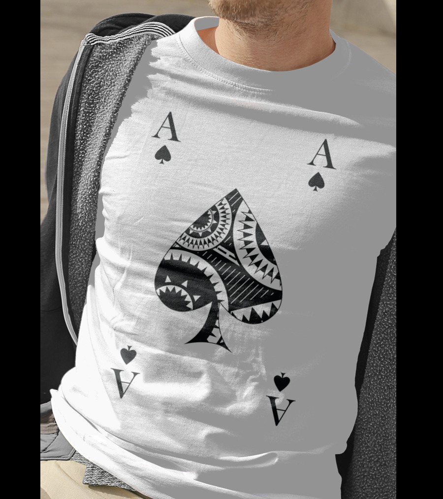 Ace Of Spades Poker Card Pattern Luck Winner T-Shirt