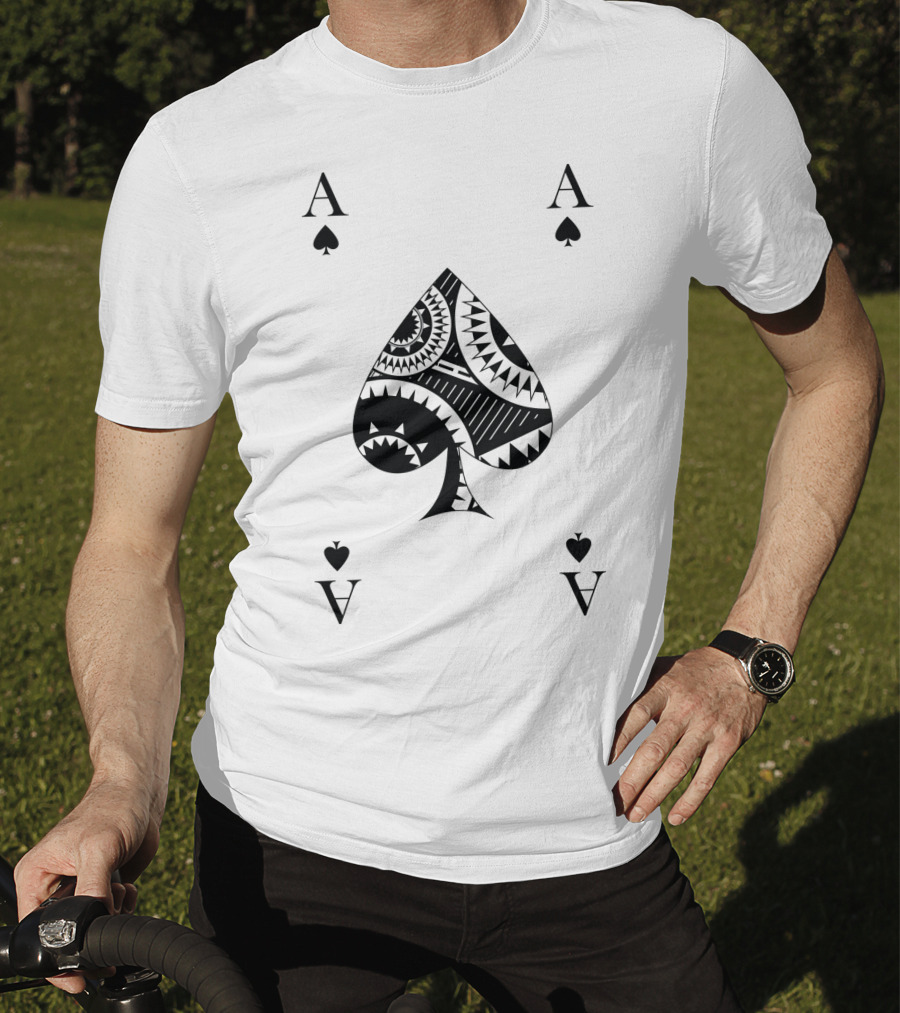 Ace Of Spades Poker Card Pattern Luck Winner T-Shirt