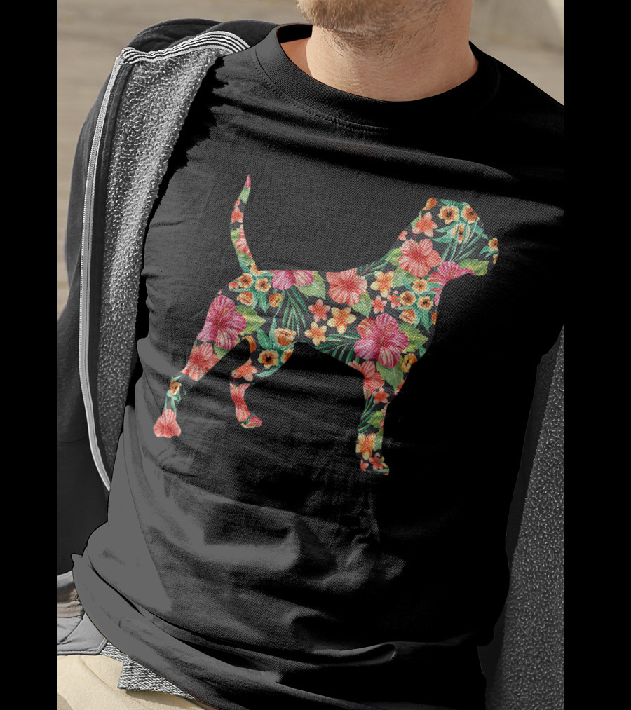 American Bulldog Tropical Floral T-Shirt