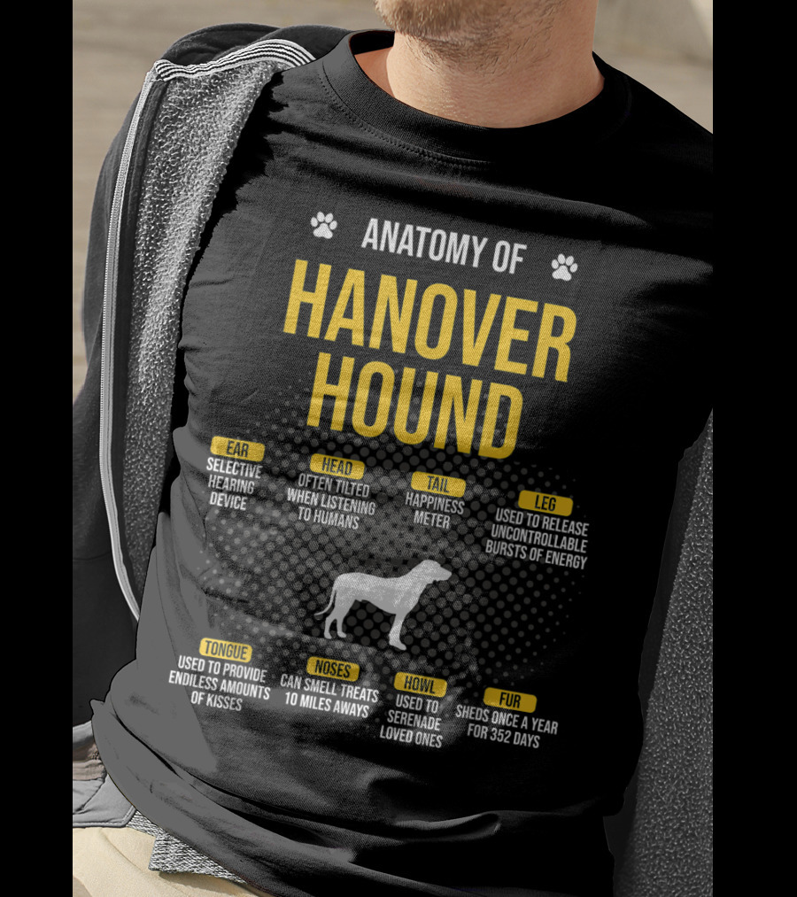 Anatomy Of Hanover Hound Selective Hearing Happiness Meter Serenade Loved Ones T-Shirt