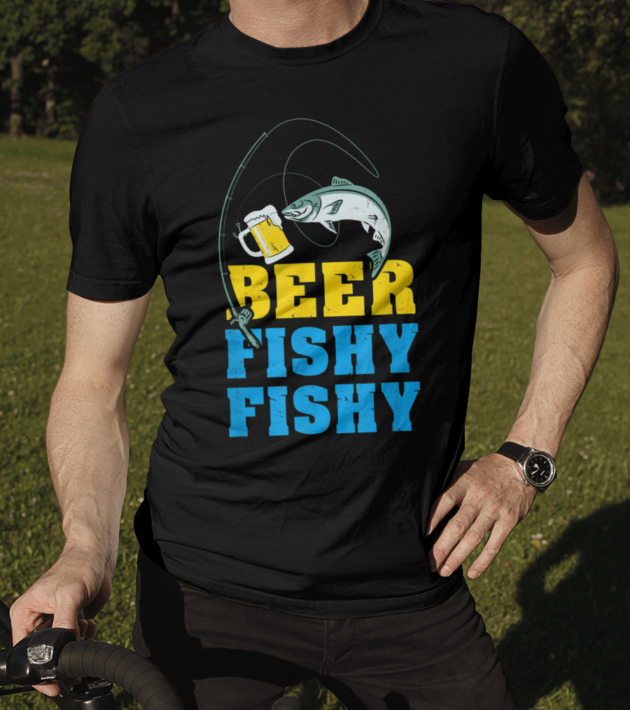 Beer Fishy Fishy Funny Drinking And Fishing Rod Fish Beer Mug T-Shirt