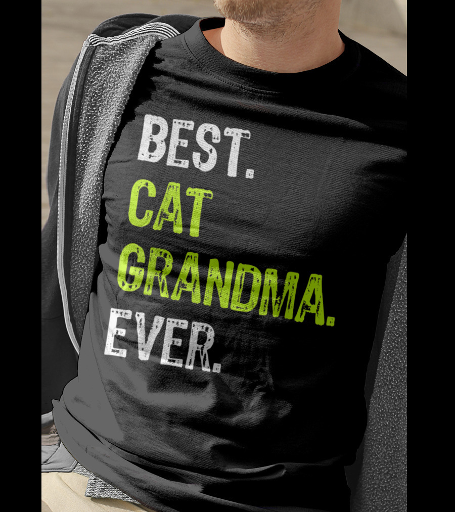 Best Cat Grandma Ever Retro Funny Grandmother T-Shirt