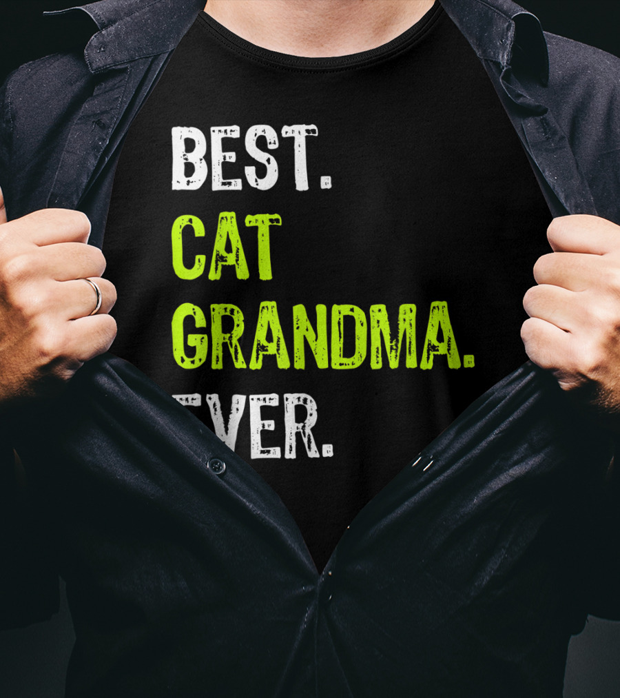 Best Cat Grandma Ever Retro Funny Grandmother T-Shirt