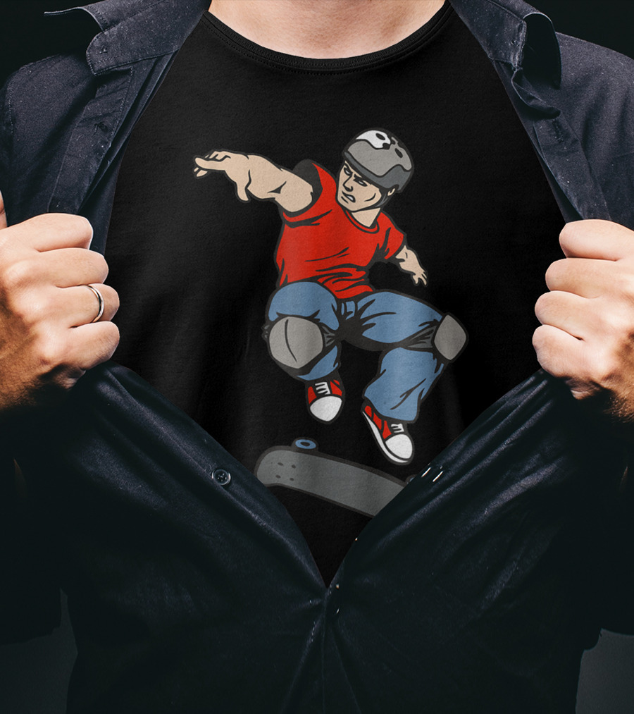 Best Skateboarder Jumping Action Skateboard T-Shirt