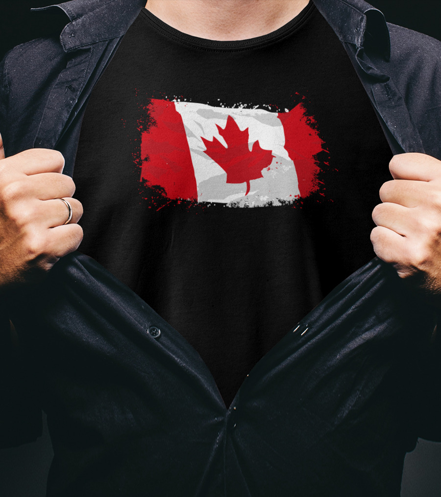Canada Flag Iconic Maple Leaf Ensign Banner T-Shirt