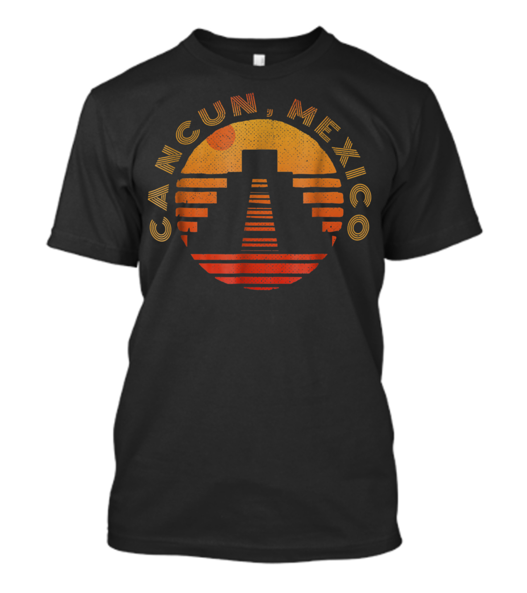 Cancun Mexico Mayan Temple Sunset Souvenir T-Shirt