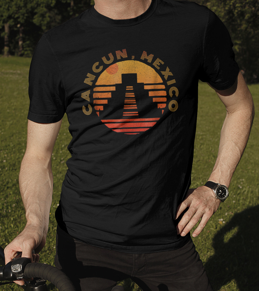 Cancun Mexico Mayan Temple Sunset Souvenir T-Shirt