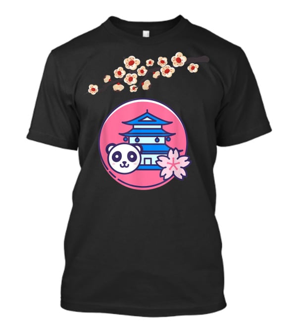 Cherry Blossom Festival Sakura Flower Japanese Panda Pagoda T-Shirt