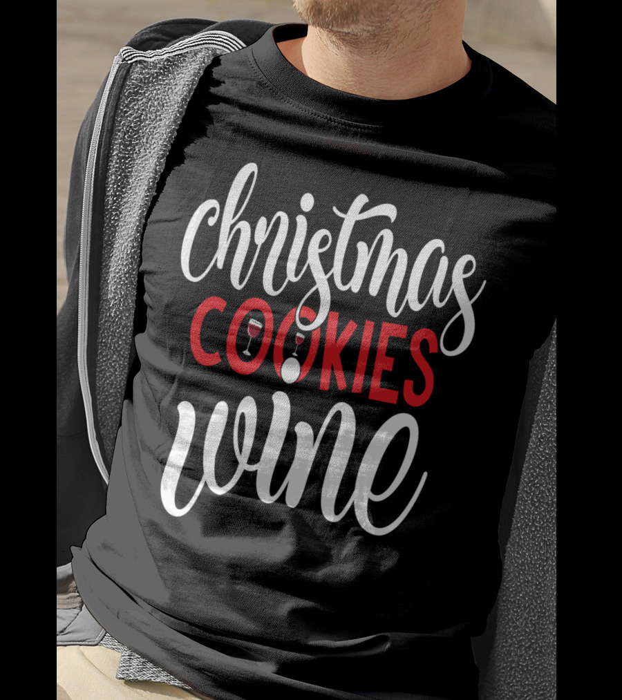 Christmas Cookies Wine Glass Holiday T-Shirt