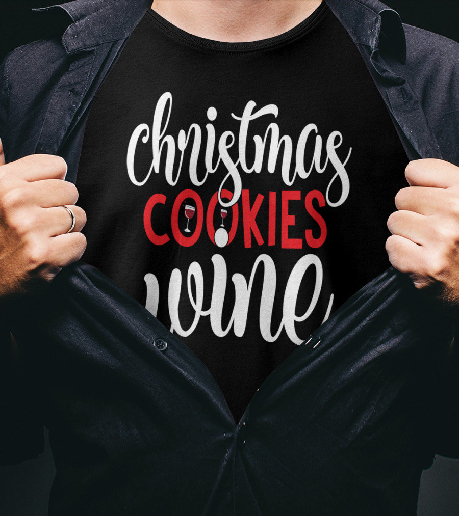 Christmas Cookies Wine Glass Holiday T-Shirt