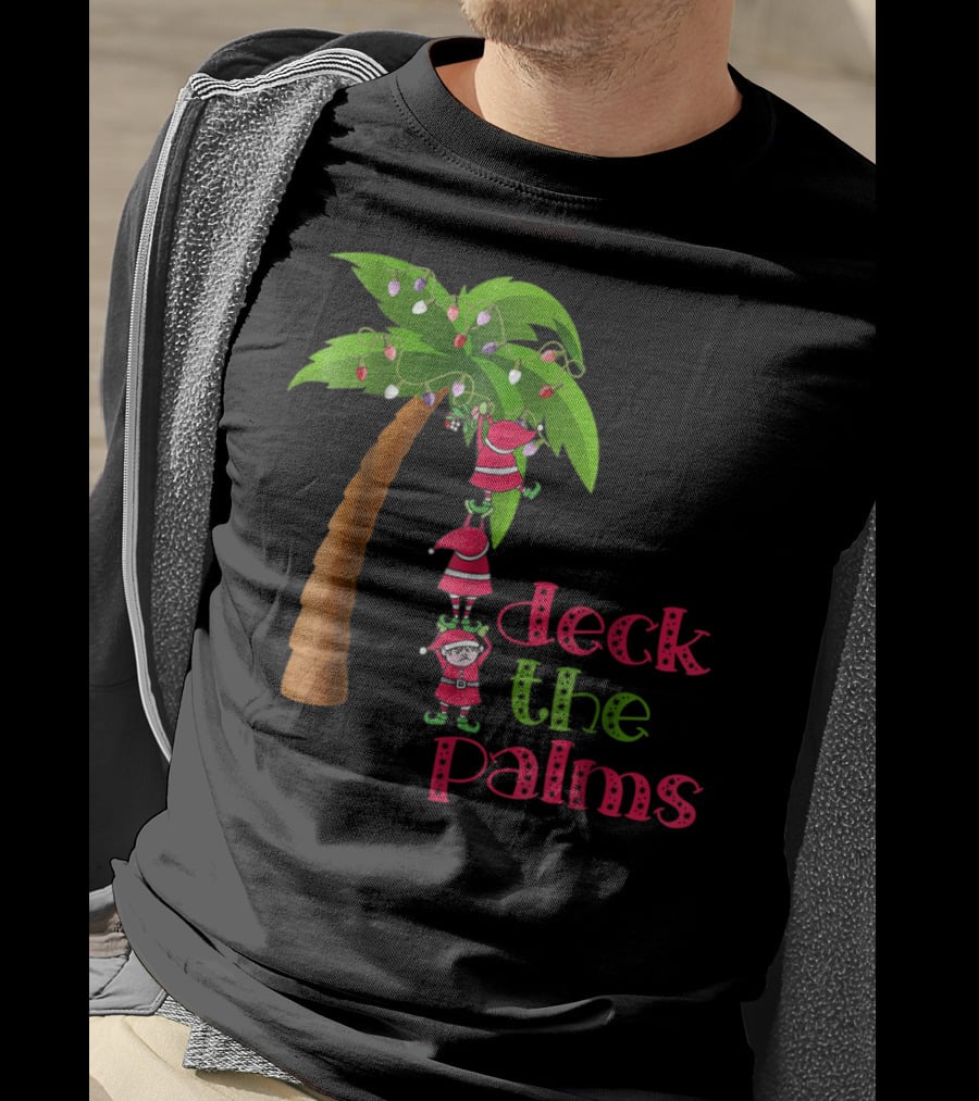 Deck The Palms Christmas In July Beach Cruise T-Shirt
