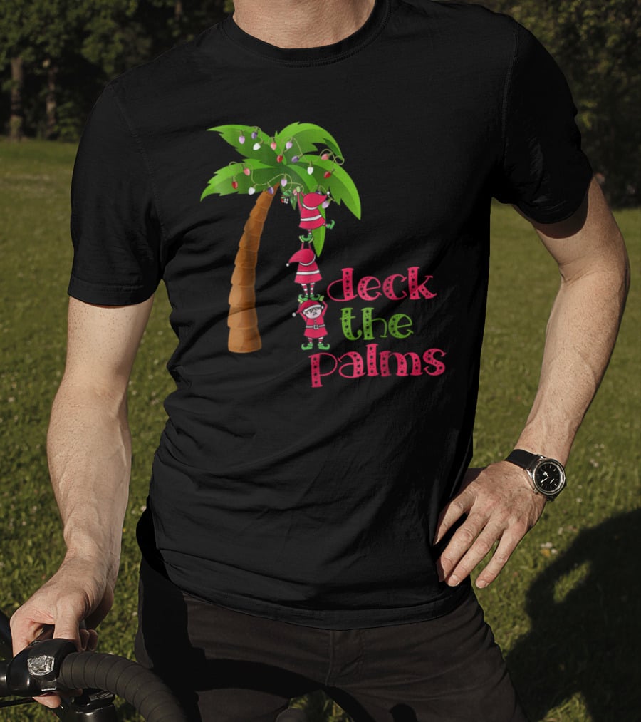 Deck The Palms Christmas In July Beach Cruise T-Shirt