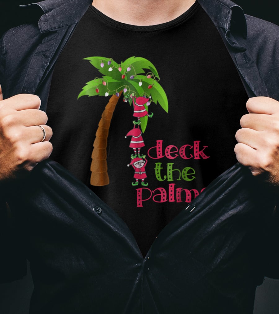 Deck The Palms Christmas In July Beach Cruise T-Shirt