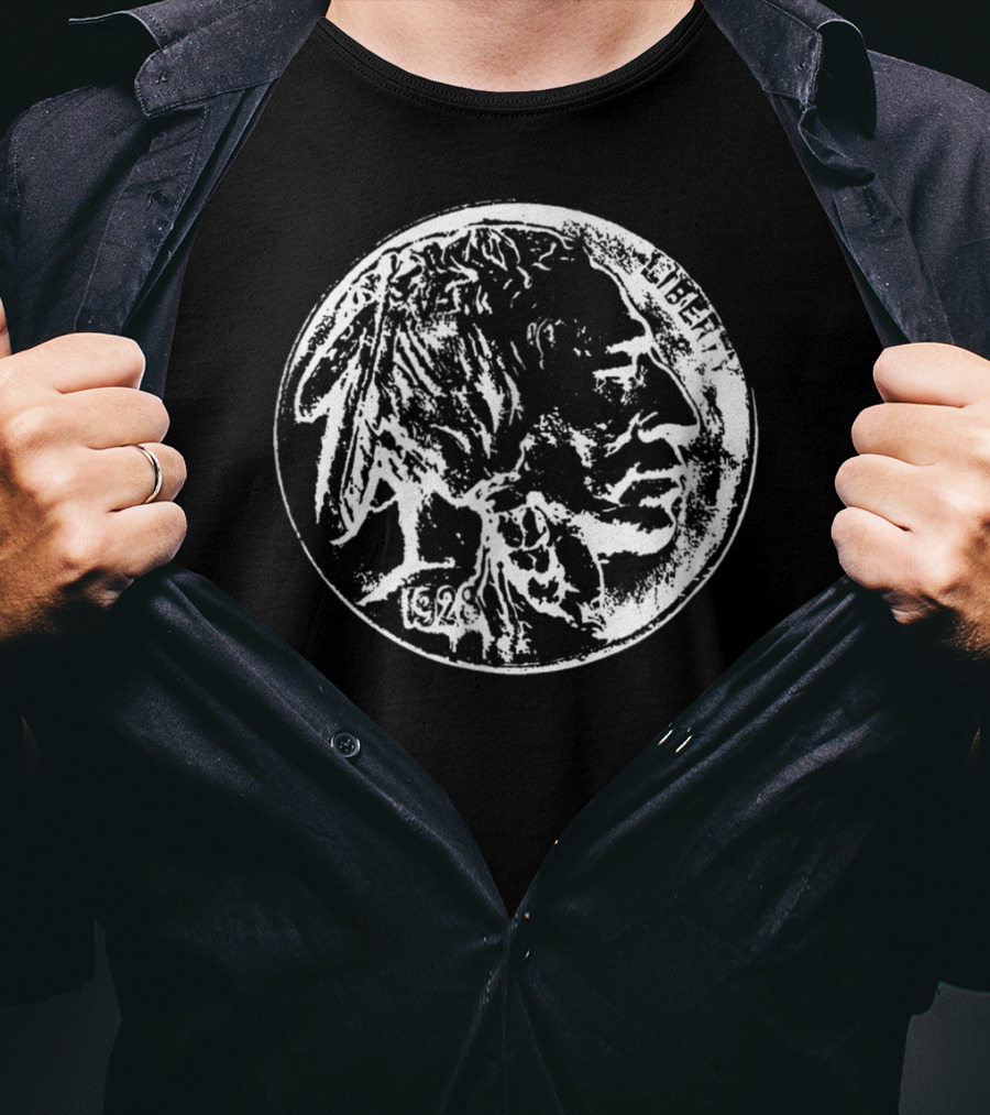 1926 Buffalo Nickel Coin Collector Native American Profile T-Shirt