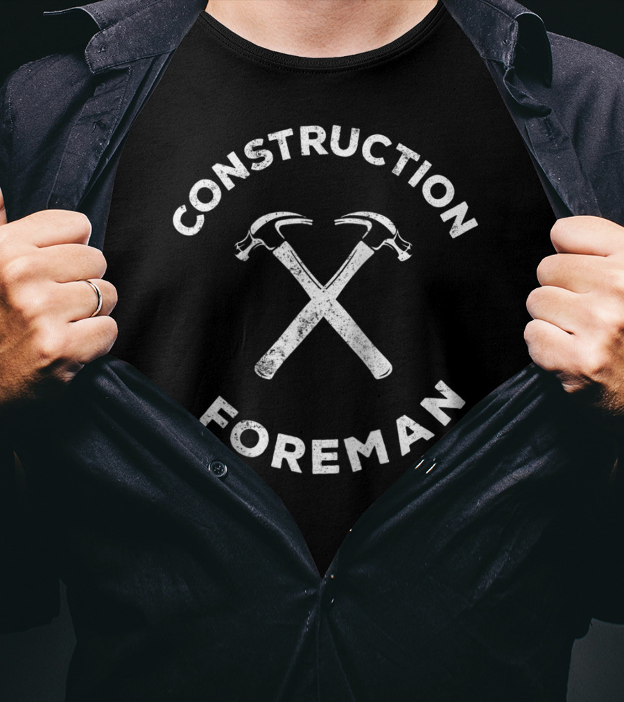Construction Foreman Crossed Hammer T-Shirt