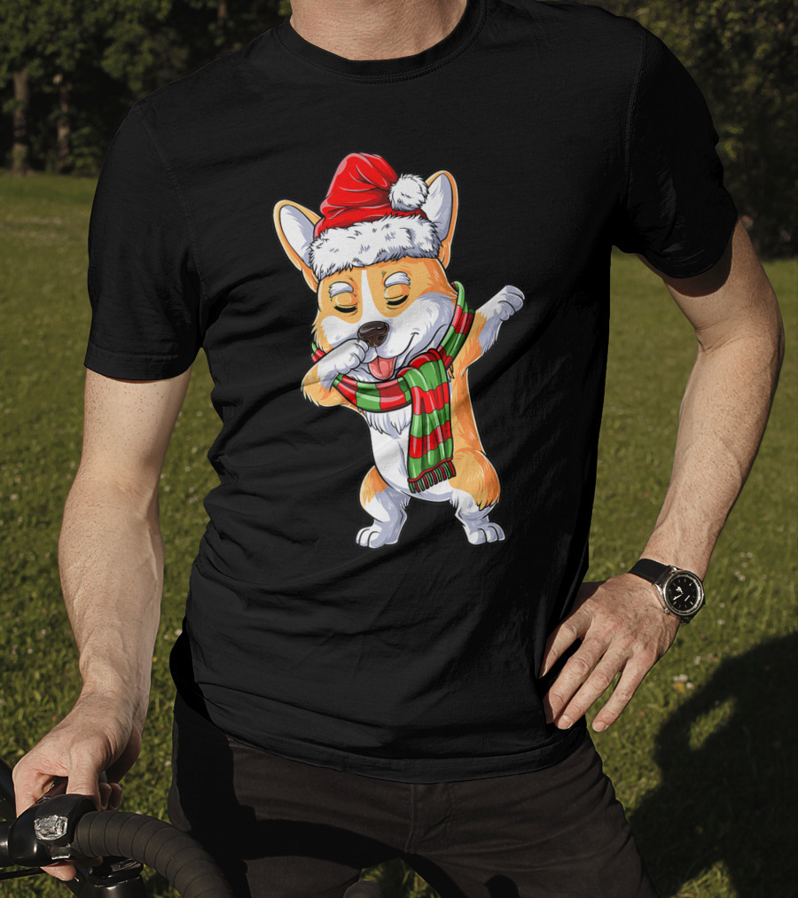 Corgi Santa Dabbing Christmas Girls Scarf T-Shirt