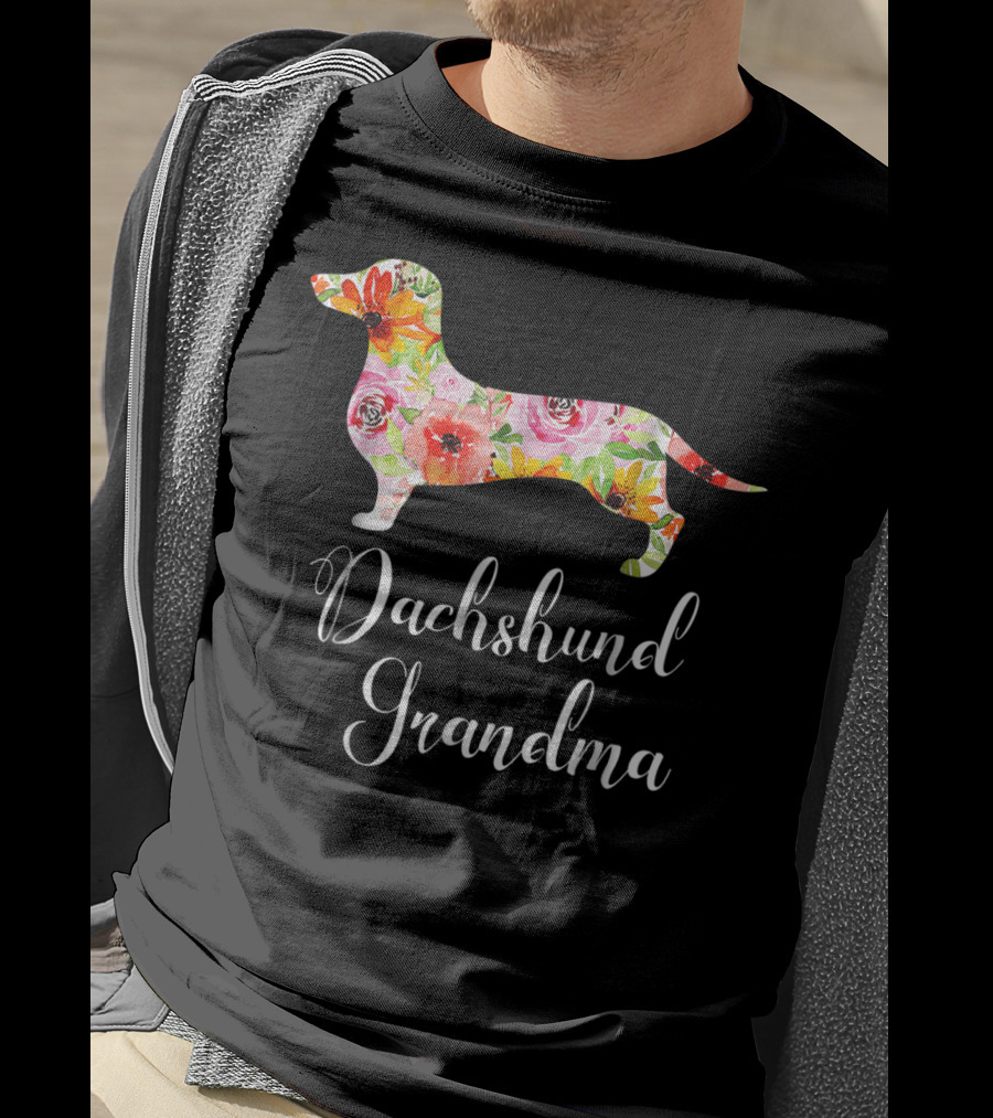 Dachshund Grandma Floral Dog Lover's Funny T-Shirt