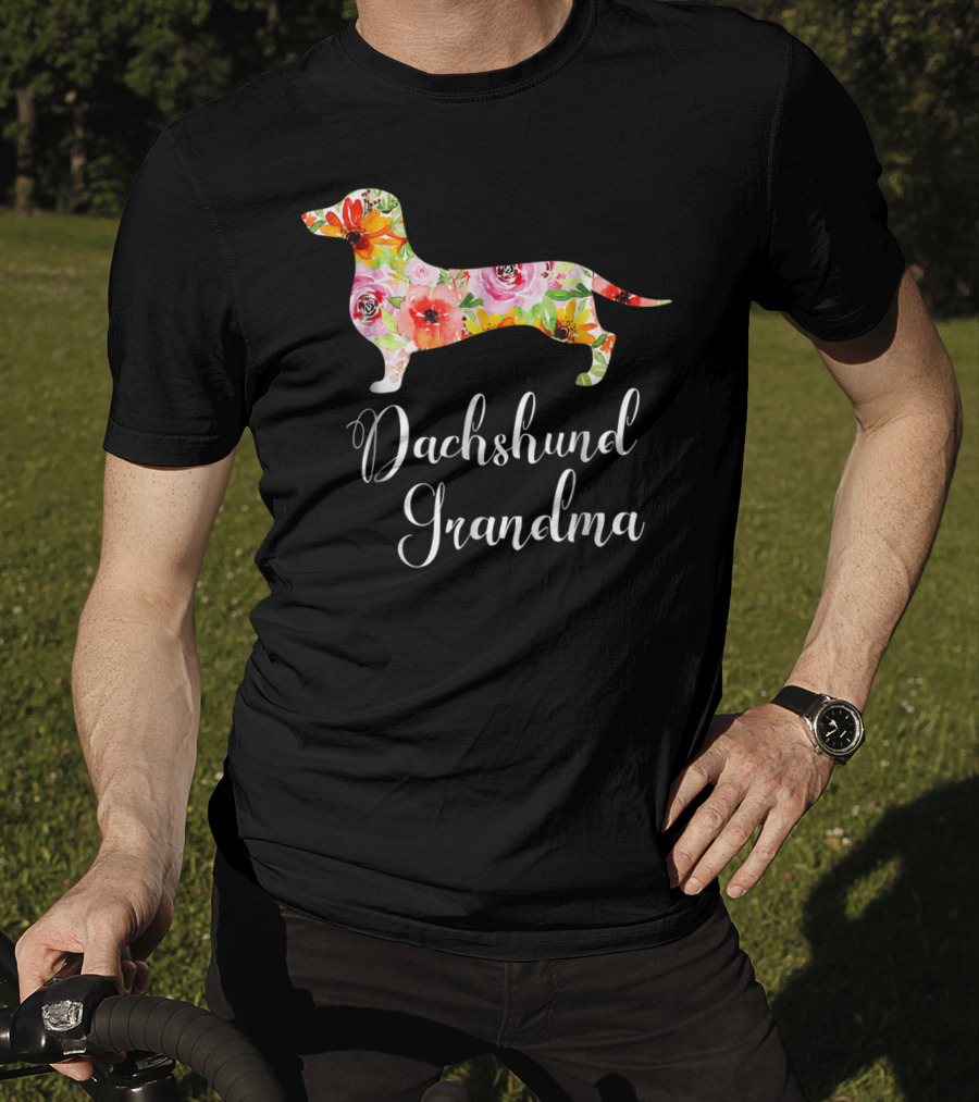 Dachshund Grandma Floral Dog Lover's Funny T-Shirt