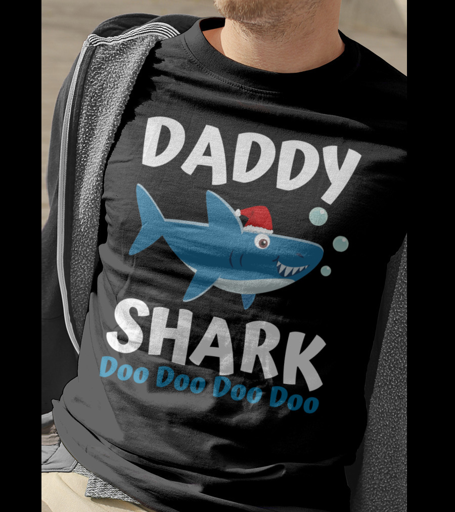 Daddy Shark Doo Doo Doo Doo Christmas Family Shark T-Shirt