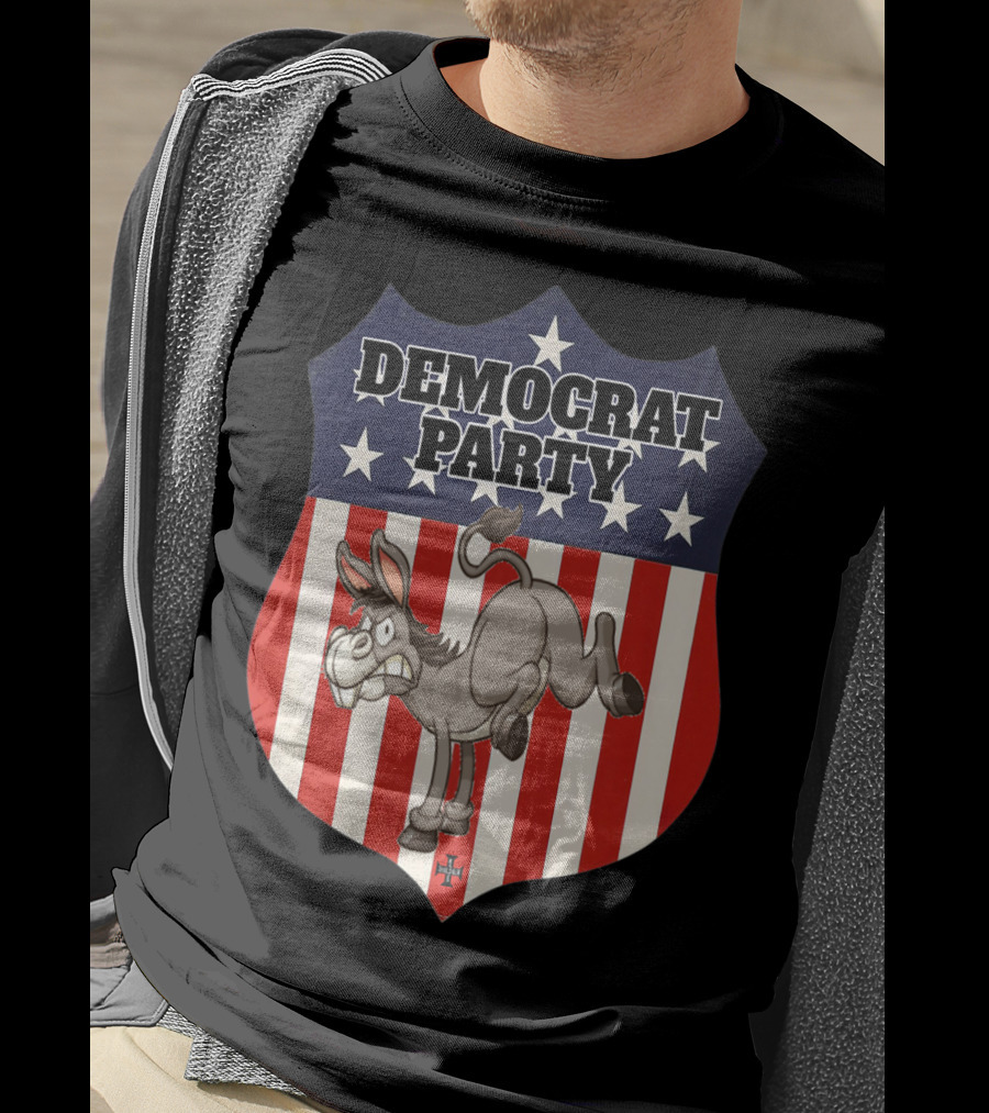 Democrat Party Shield Stars And Stripes Donkey T-Shirt