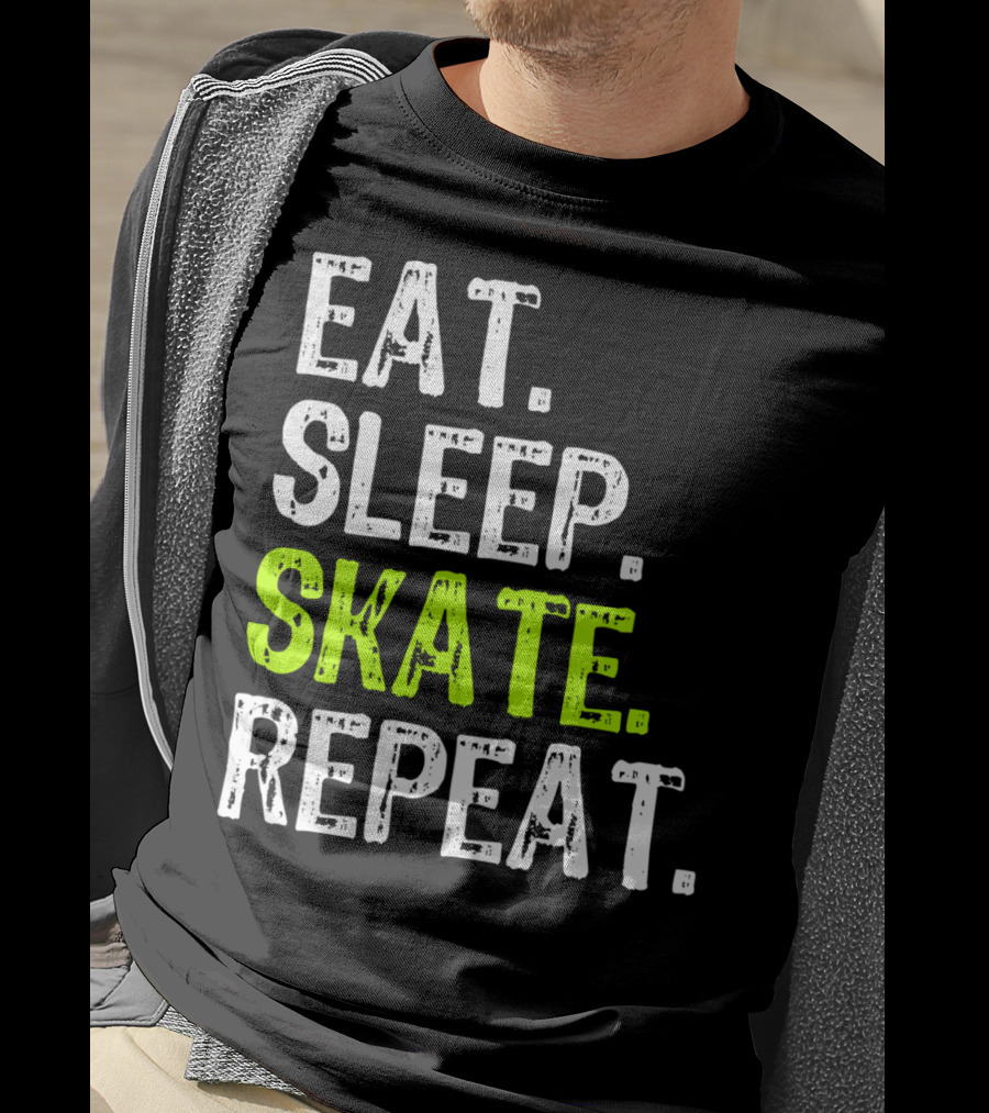 Eat Sleep Skate Repeat Skater Lifestyle Routine T-Shirt