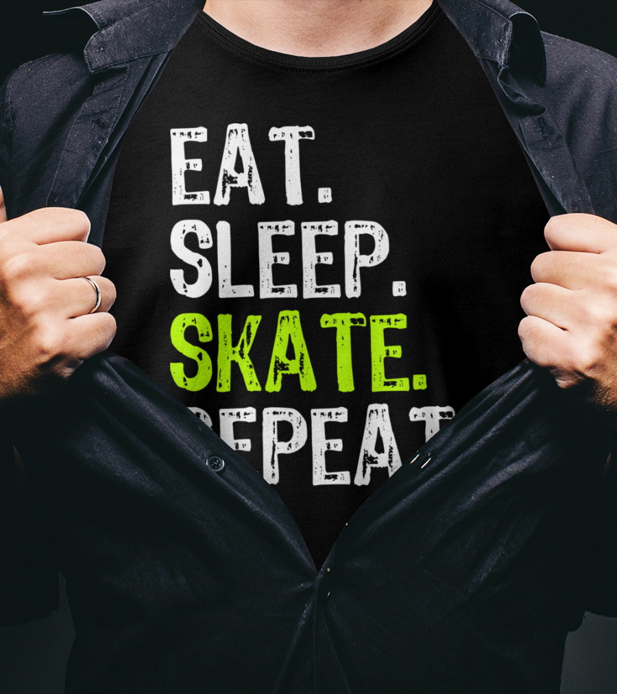 Eat Sleep Skate Repeat Skater Lifestyle Routine T-Shirt