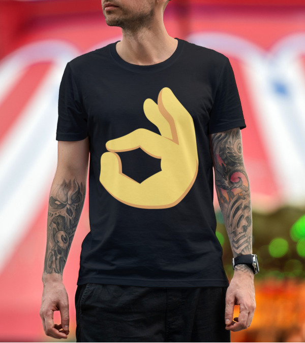 Premium T-Shirt: Emoji Ok Hand Sign Okay Yes Dank T-Shirt Emoji Ok Hand Sign Okay Yes Dank T-Shirt