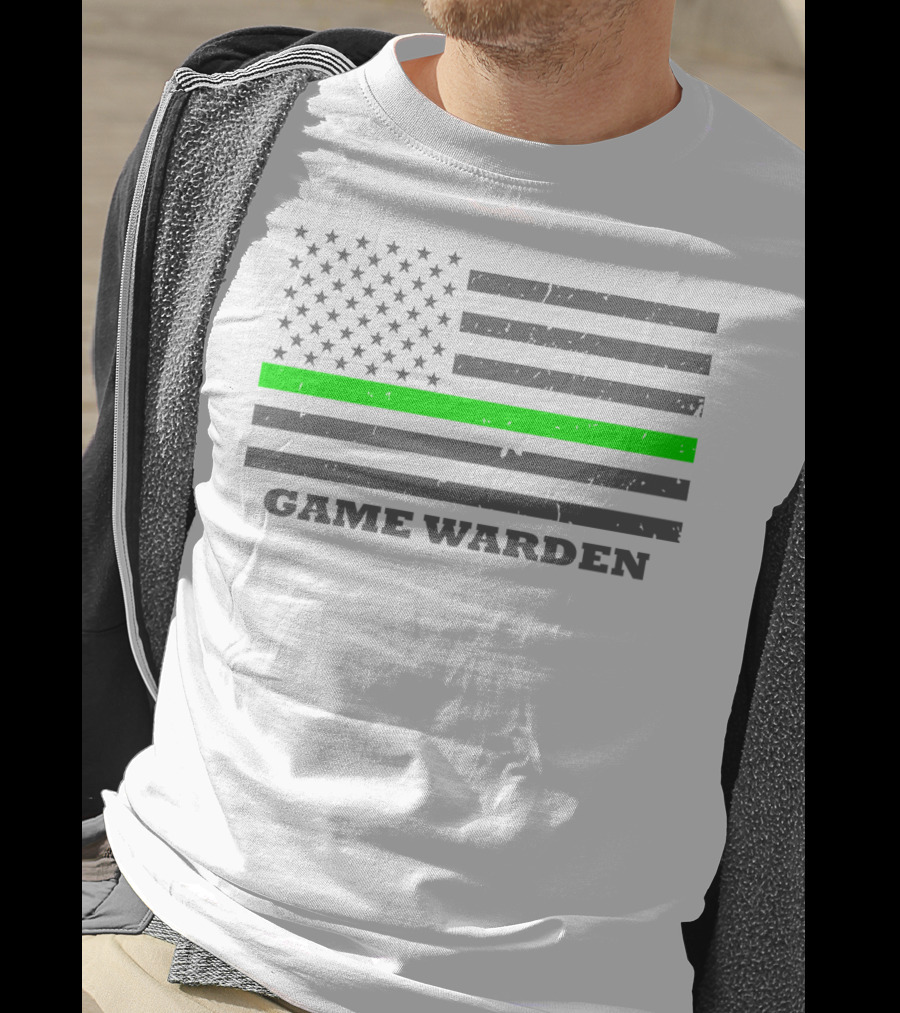 Game Warden Thin Green Line Flag Supporter T-Shirt