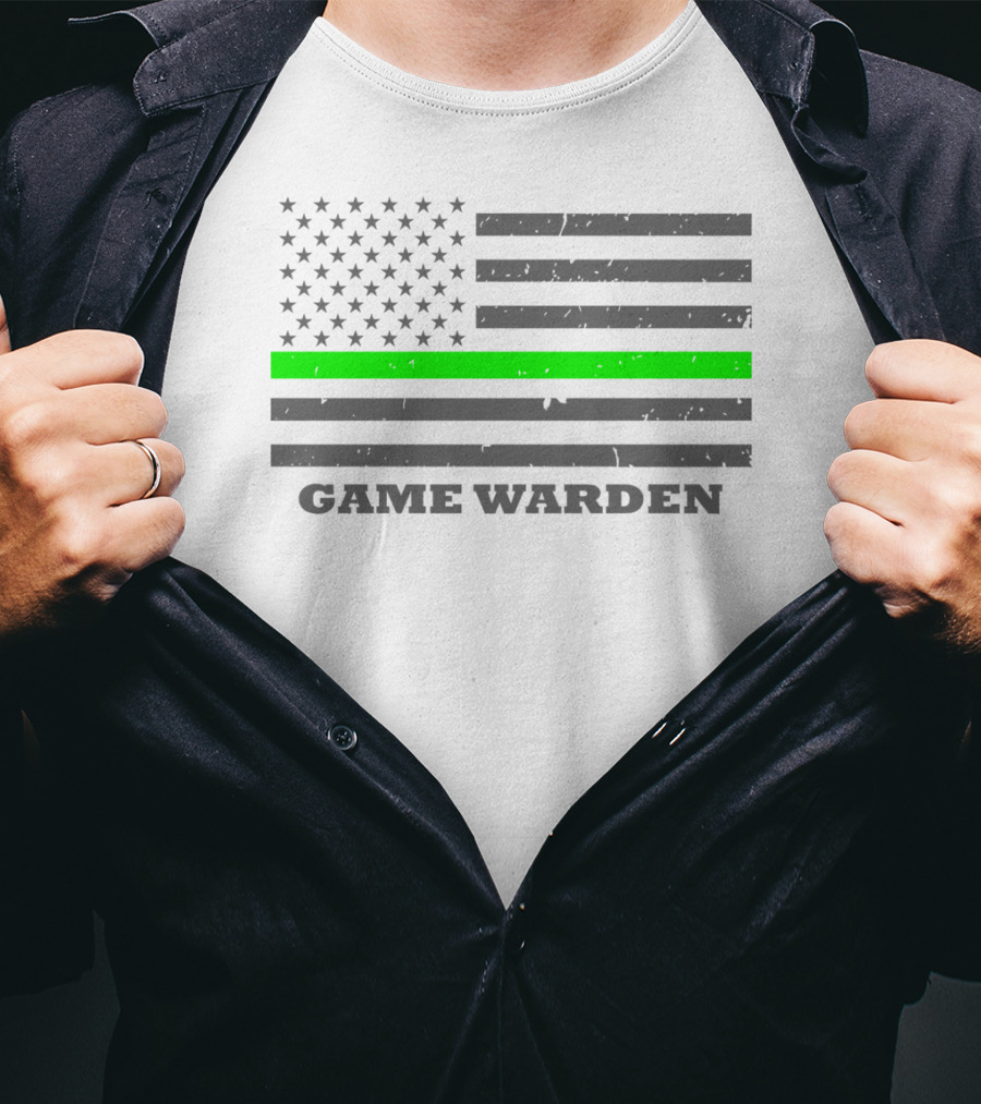Game Warden Thin Green Line Flag Supporter T-Shirt