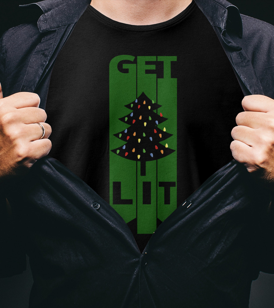 Get Lit Christmas Tree Lights T-Shirt