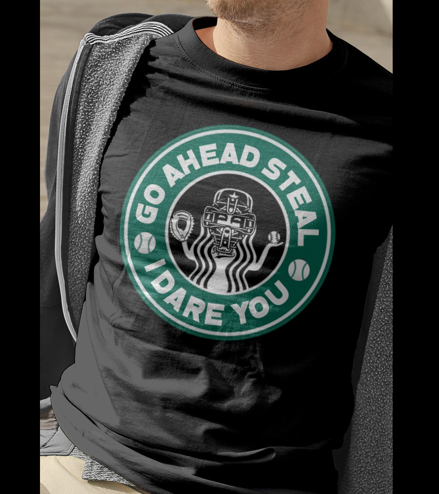 Go Ahead Steal I Dare You Catcher Baseball Softball T-Shirt