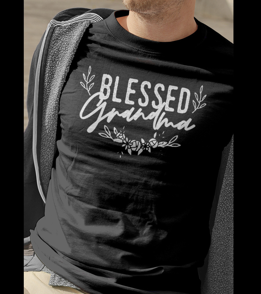 Blessed Grandma Floral Script T-Shirt