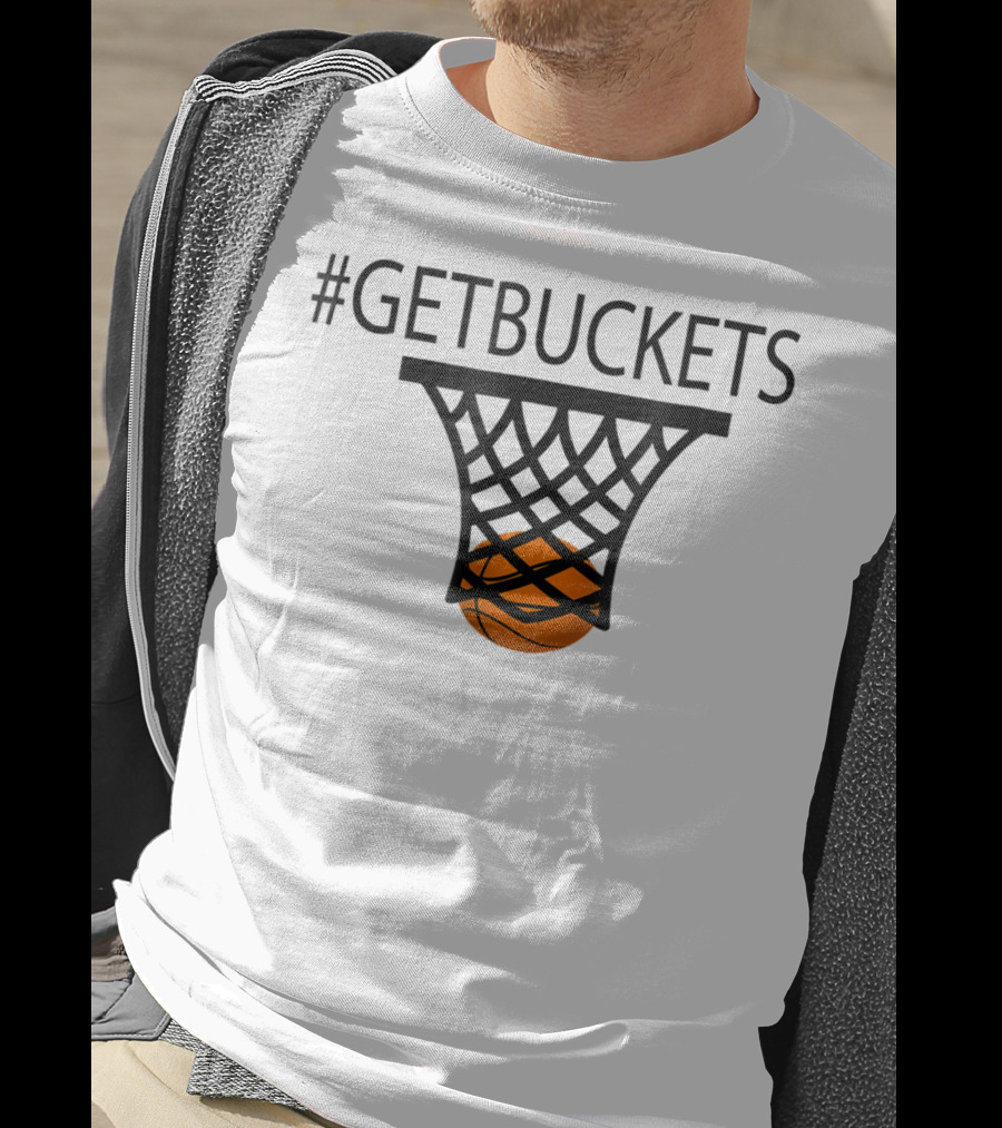 Hashtag Getbuckets Basketball Funny Player Scoring Net T-Shirt