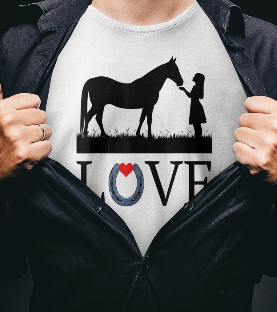 Horse Love Equestrian Girls Western Country Rodeo English T-Shirt