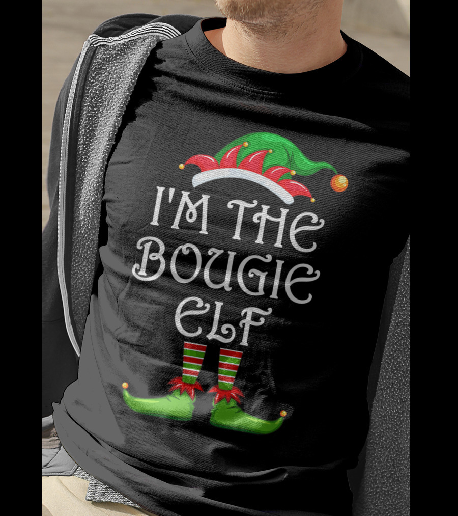 I'm The Bougie Elf Matching Family Group Christmas Hat And Shoes T-Shirt